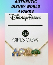 Walt Disney World 4 Four Parks Attractions Icons Necklace By Girls Crew + MAPS