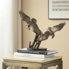 SPI Hunting Eagle Pair 12.5" x 15" x 6.5" 5 lbs. Brass Marble