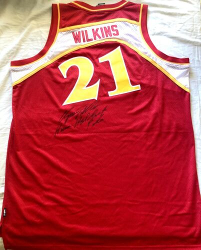 Dominique Wilkins signed auto Hawks Reebok jersey inscribed Human Highlight Film - Photo 1/2