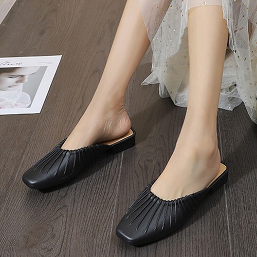 Womens Flats Slip On Mules Ladies Closed Toe Party Anti-Slip Slides Backless - Imagen 18 de 51