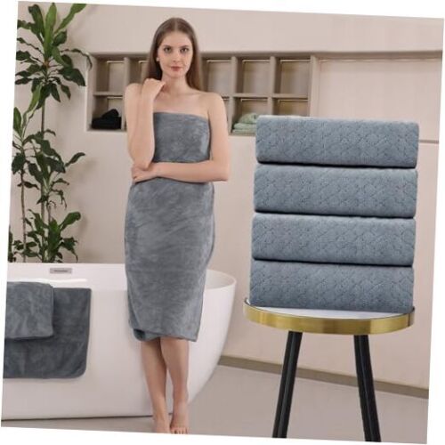 Gray Bath Towels Set 35x70 Inches - Luxury 600 GSM Oversized Bath Sheet