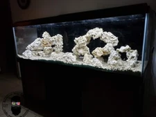 35 lbs Med/Sm Dry Reef Rock Aragonite Base, Lightweight, Porous, Aquariums Live