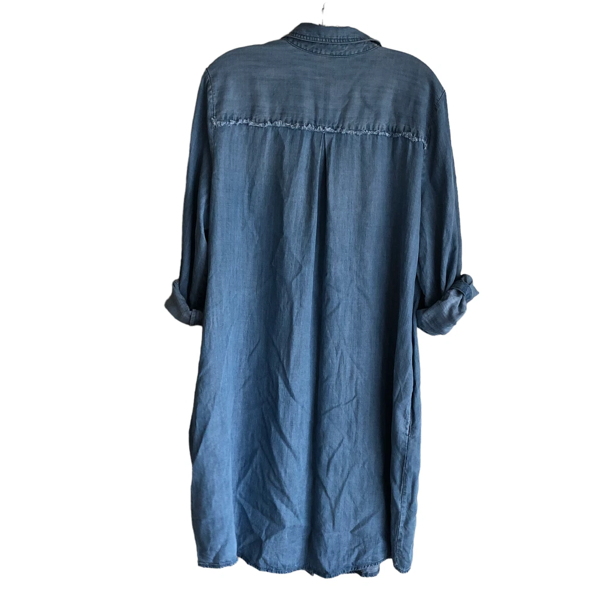 Chico s Women s Denim Chambray Shirt Dress Size 3 US 16 Long