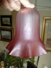 Pink Cranberry Satin Opaque Ribbed Glass Light/ Lamp Shade
