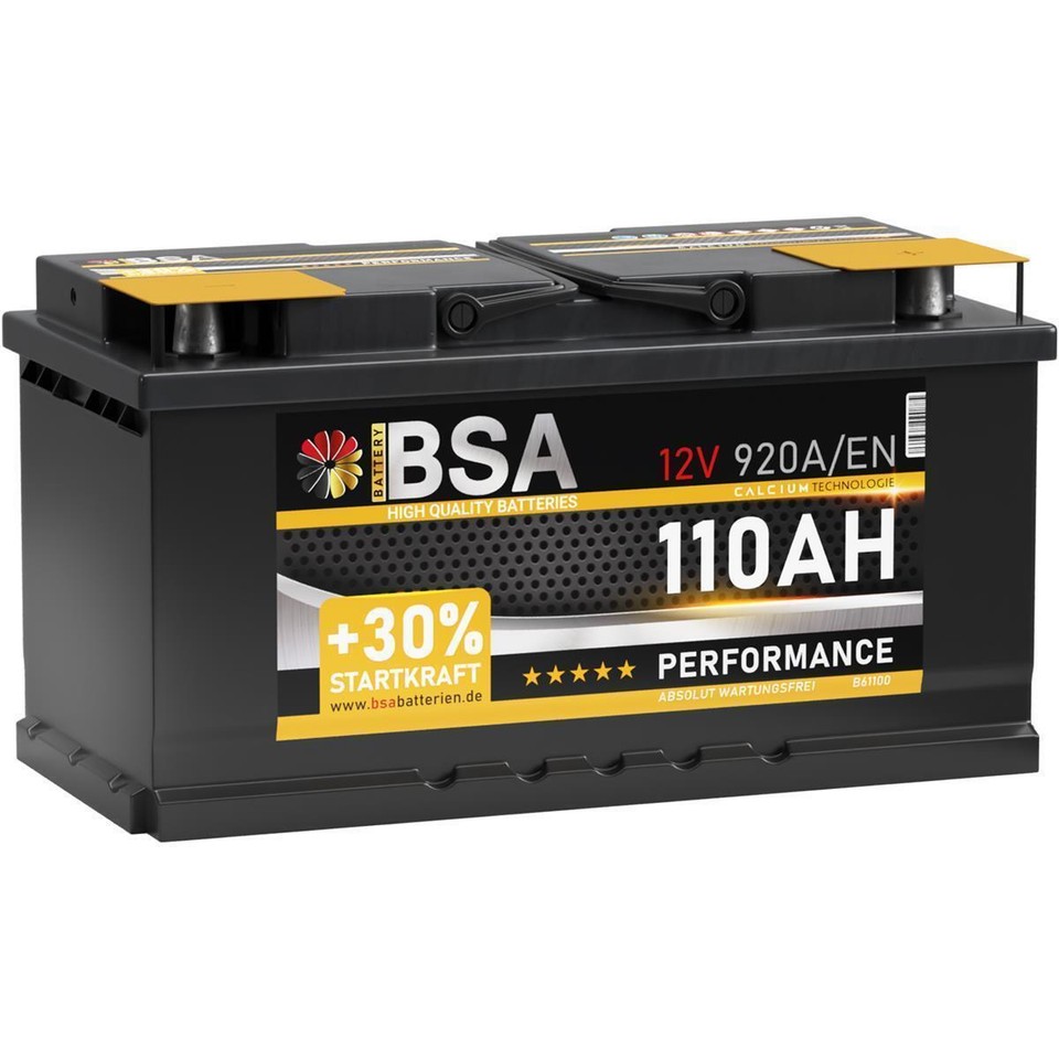 Autobatterie 110Ah 12V 920A BSA Starterbatterie statt 100Ah 95Ah 92Ah ...
