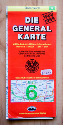 Shell Mair Euro Cart Karte Österreich Blatt 6 - 1:200.000 mit Stadtplänen 