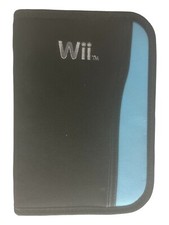 Wii Nintendo Black  Blue Case. Fuller Zipper. 6''x 8''x 2'' pre-owned good cond