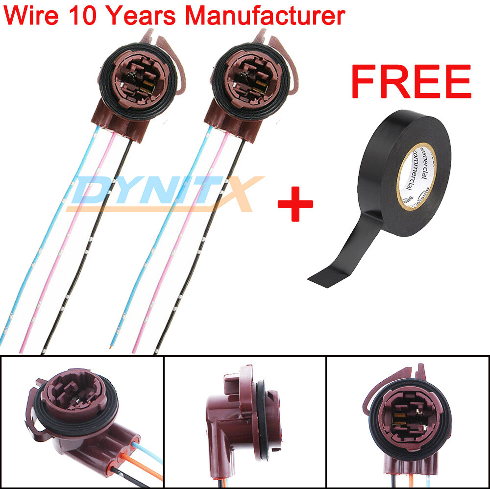 2x 3157/4157 Female Socket Connectors For Chevy Brake Turn DRL Lights - Pre-Wired