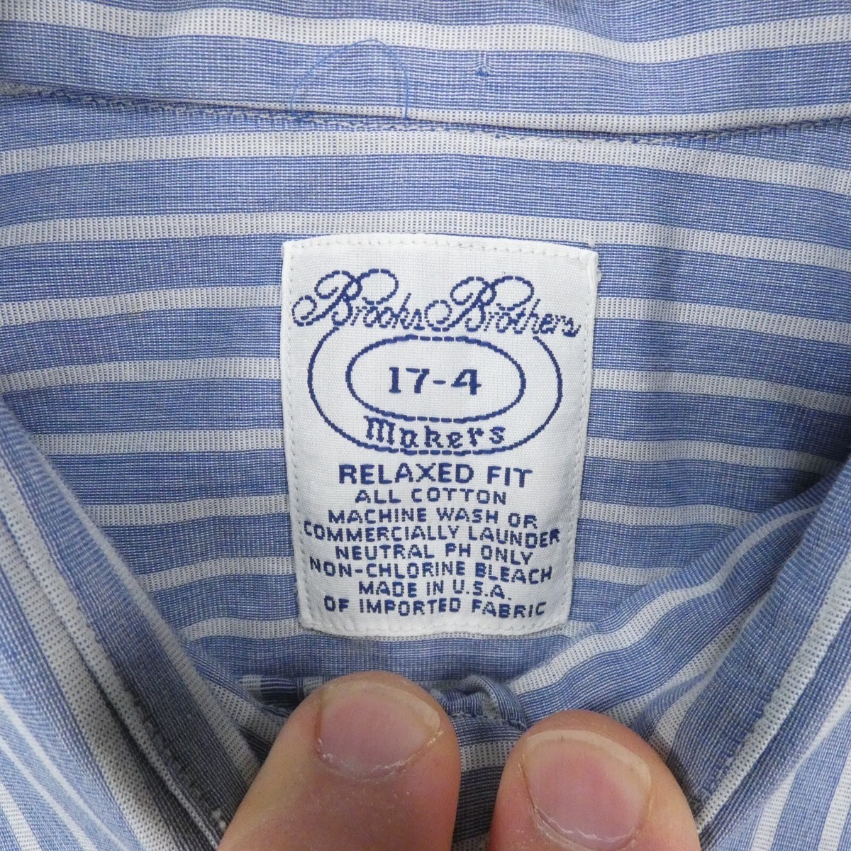 Vintage Brooks Brothers Makers Shirt Mens 17-4 Button Up