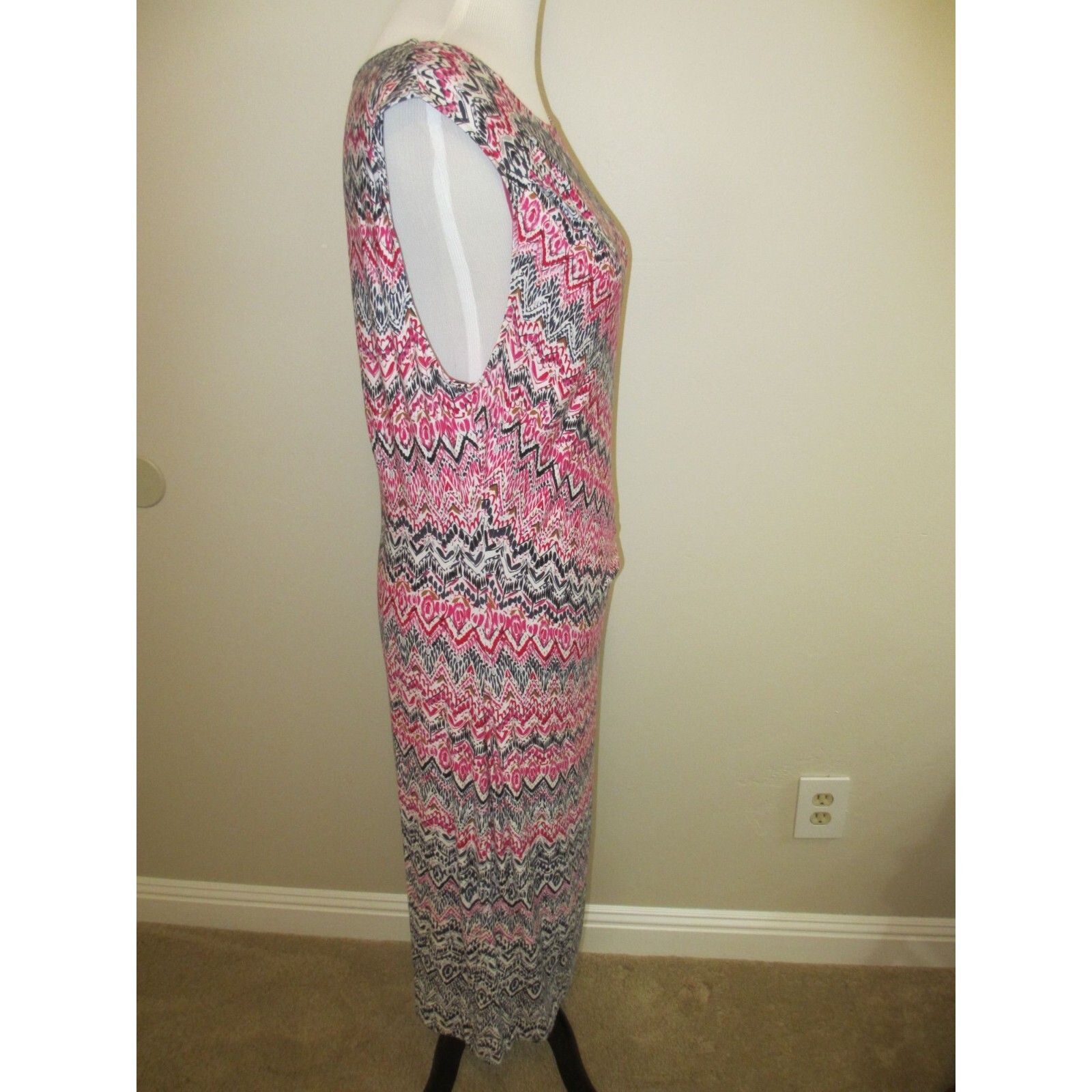 NIK AND ZOE PINK GREY WHITE STRETCHY DRESS XL - image 5