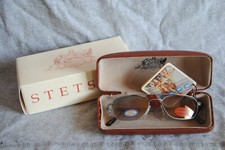 stetson zyloware st.century antique pewter sunglasses 53-18-150 new in the case
