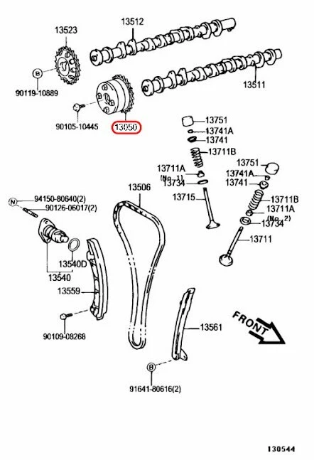 TOYOTA GENUINE 04-08 Corolla Matrix Celica 13050-0D010 Timing chain gear OEM - Image 3 of 4