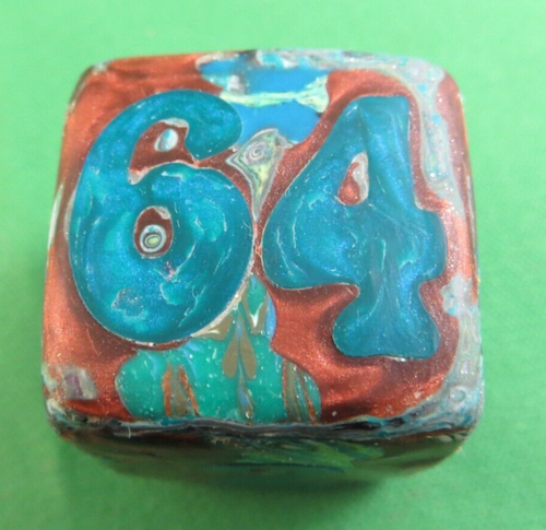Jena's Handmade Backgammon Doubling Cube 31mm Bronze Teal Tropical OOAK #12 - Picture 7 of 9