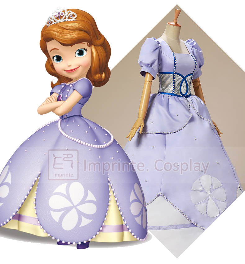 Vestido Adulto Princesa Sofia Sofia a Primeira Fantasia Cosplay GRÁTIS P&P