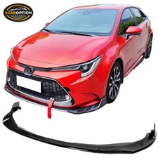 Fits 20-24 Toyota Corolla LE XLE Front Bumper Lip Spoiler Gloss Black 3PC