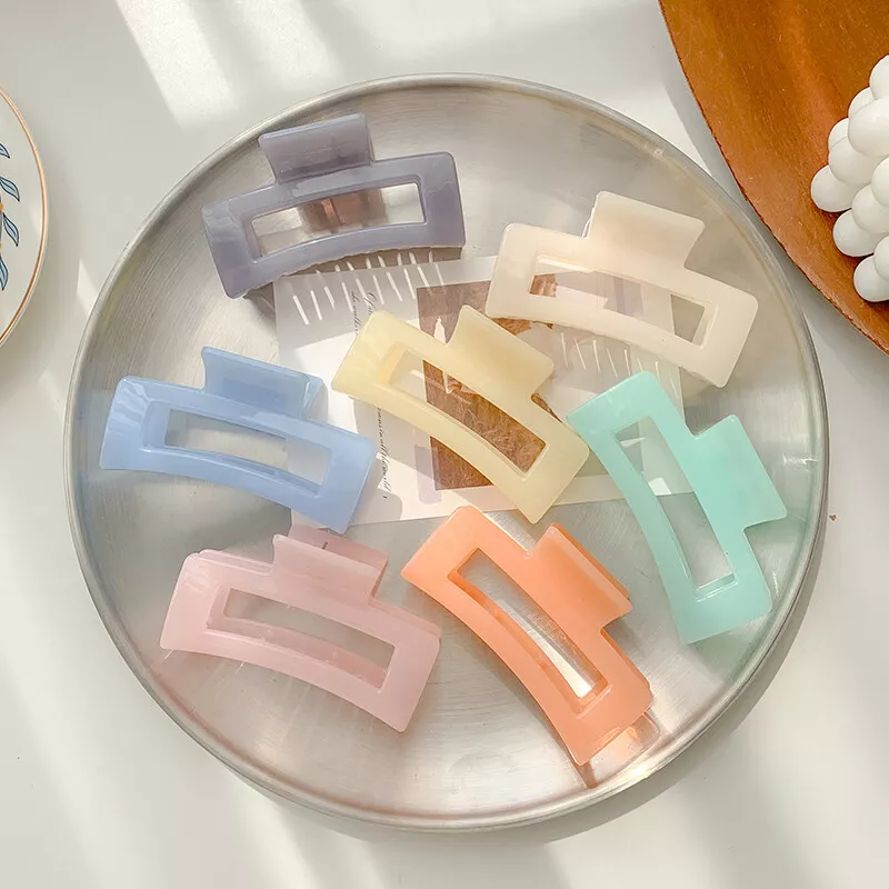 Large Hair Claw Clip Matte Square Clips Barrettes Bow Clamp Geometric Women
