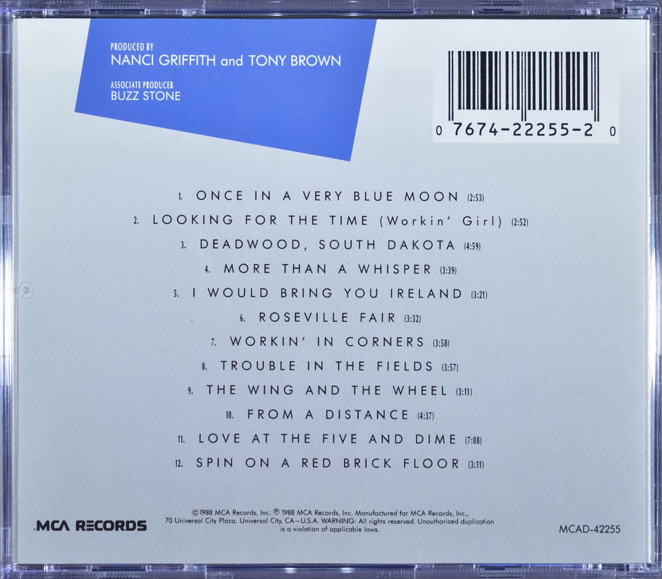 One Fair Summer Evening by Nanci Griffith [US Import - MCA 1988] - NM - Image 2 of 4