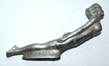 Vintage Original Chrome FLYING GODDESS Nude Lady Car Auto Rat Rod Hood Ornament