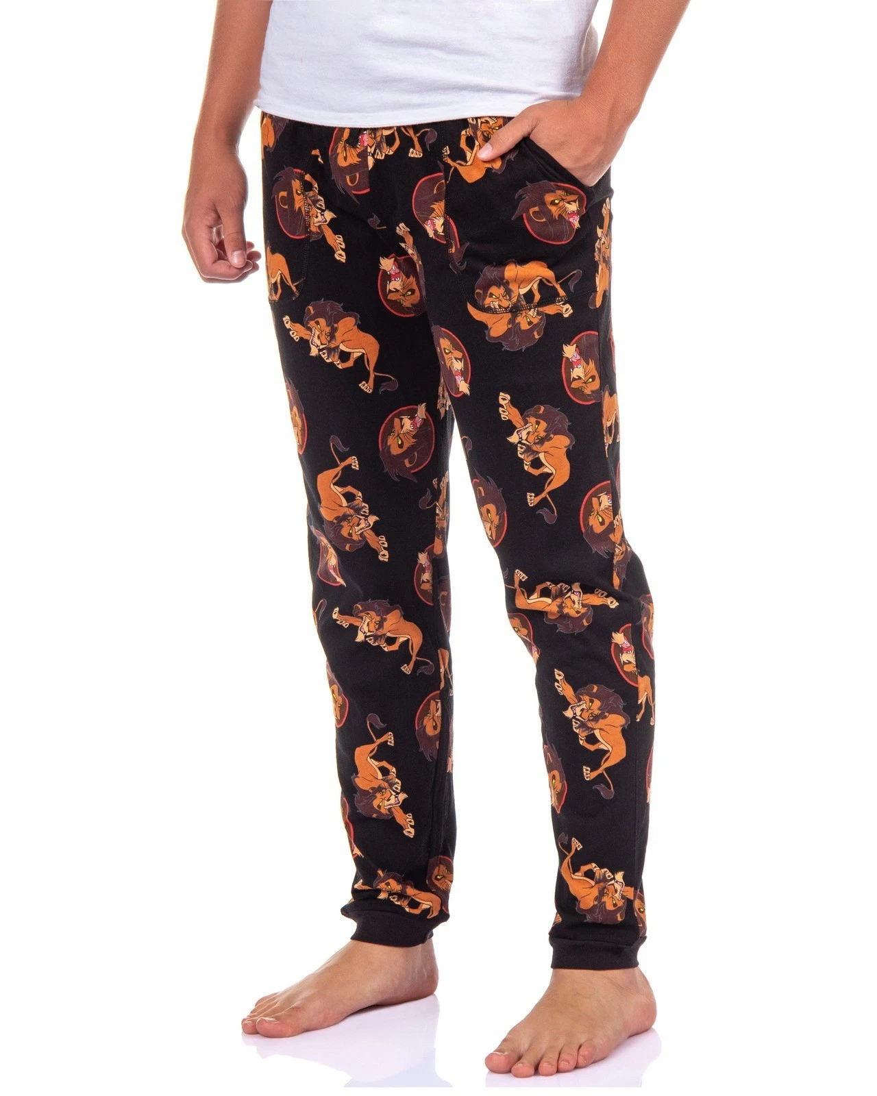 Disney The Lion King Pajama Pants Scar All Over Print PJ Lounge Joggers!