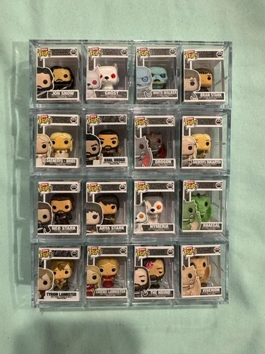Game Of Thrones Funko Bitty Pop COMPLETE Set of 16 - w/ shelves - chases