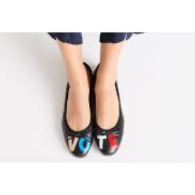 Birdies X Lefty's Right Mind ''VOTE'' Ballet Flats Black Leather Shoe Size 9.5
