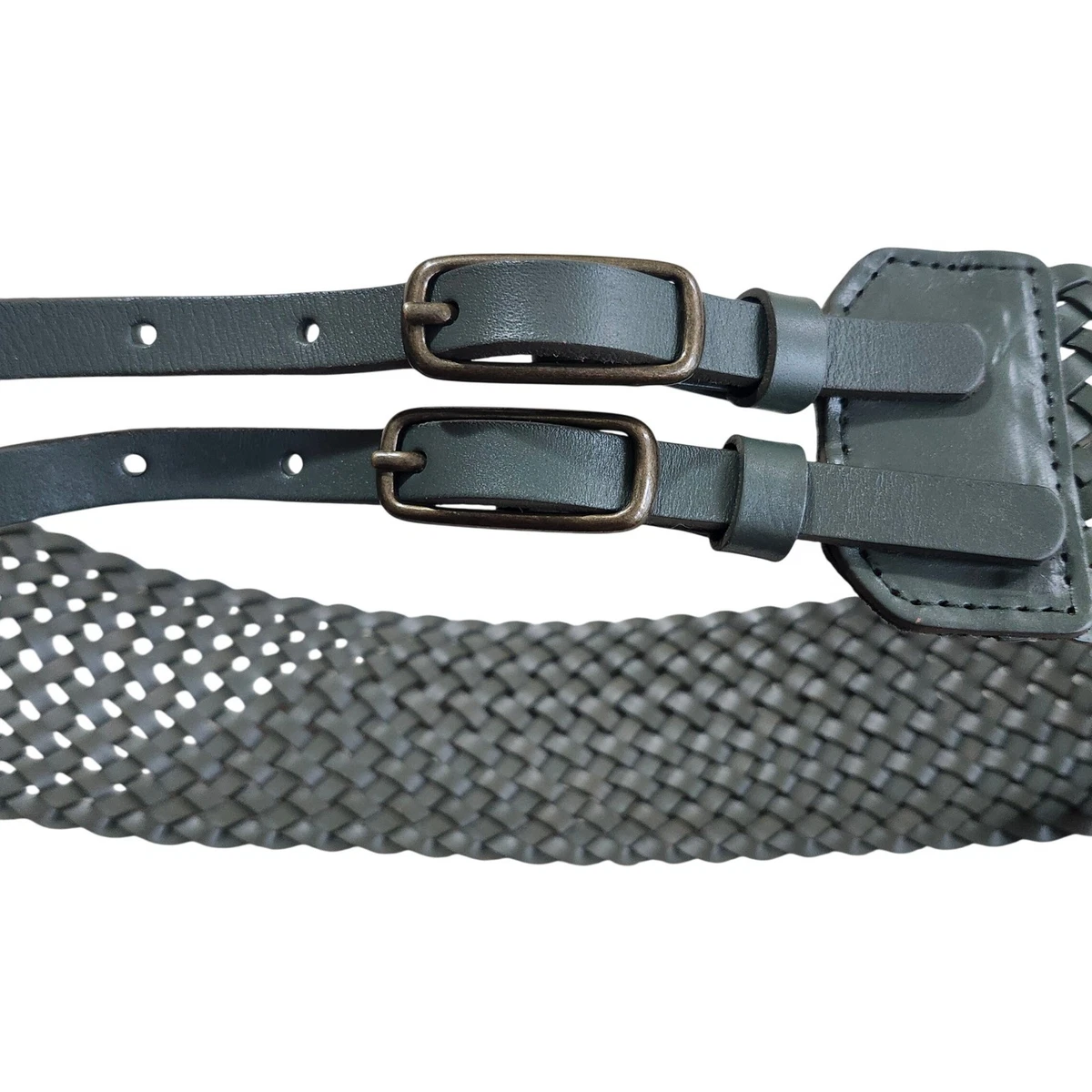 Talbots Black Woven Leather Belt Silver Oval Buckle Size M Talbots Size M Belts for Women for sale | eBay main image 4