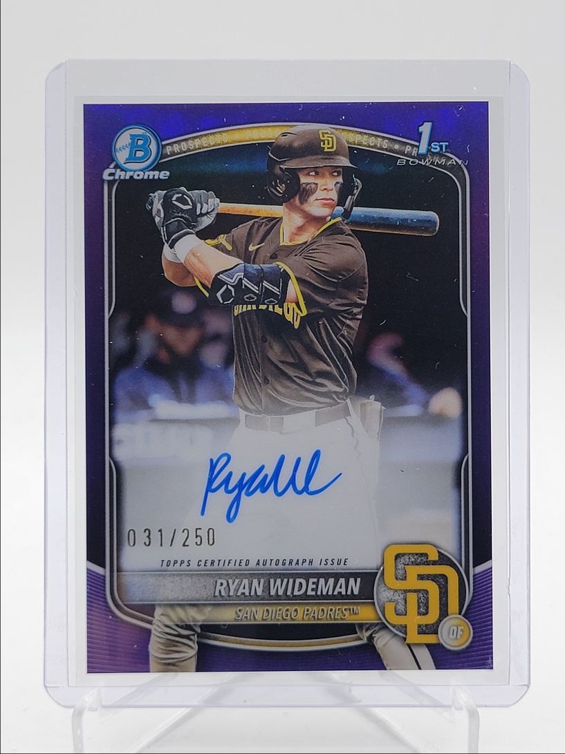 RYAN WIDEMAN 2025 BOWMAN CHROME DRAFT 1ST PURPLE AUTO /250 Q4115