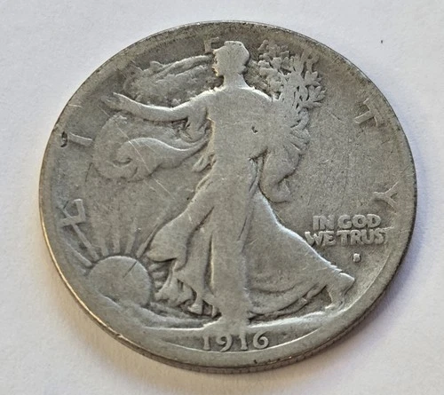 Photo of a 1916-S Walking Liberty Half Dollar from an eBay listing that sold on Jul 21, 2026