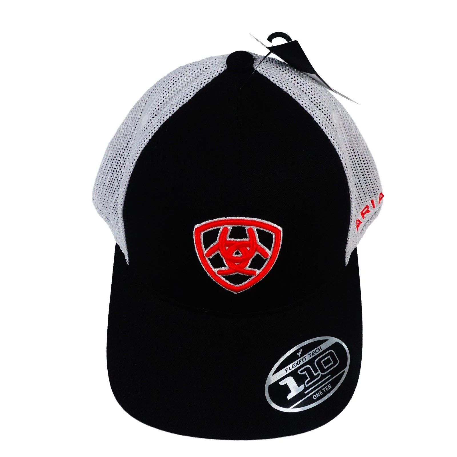 Ariat Trucker Vented Snapback Mesh Adjustable Cap Black Red White Hat