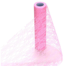 HOMYHOME Lace Roll 12" pink lace fabric for wedding lace table runners Chair