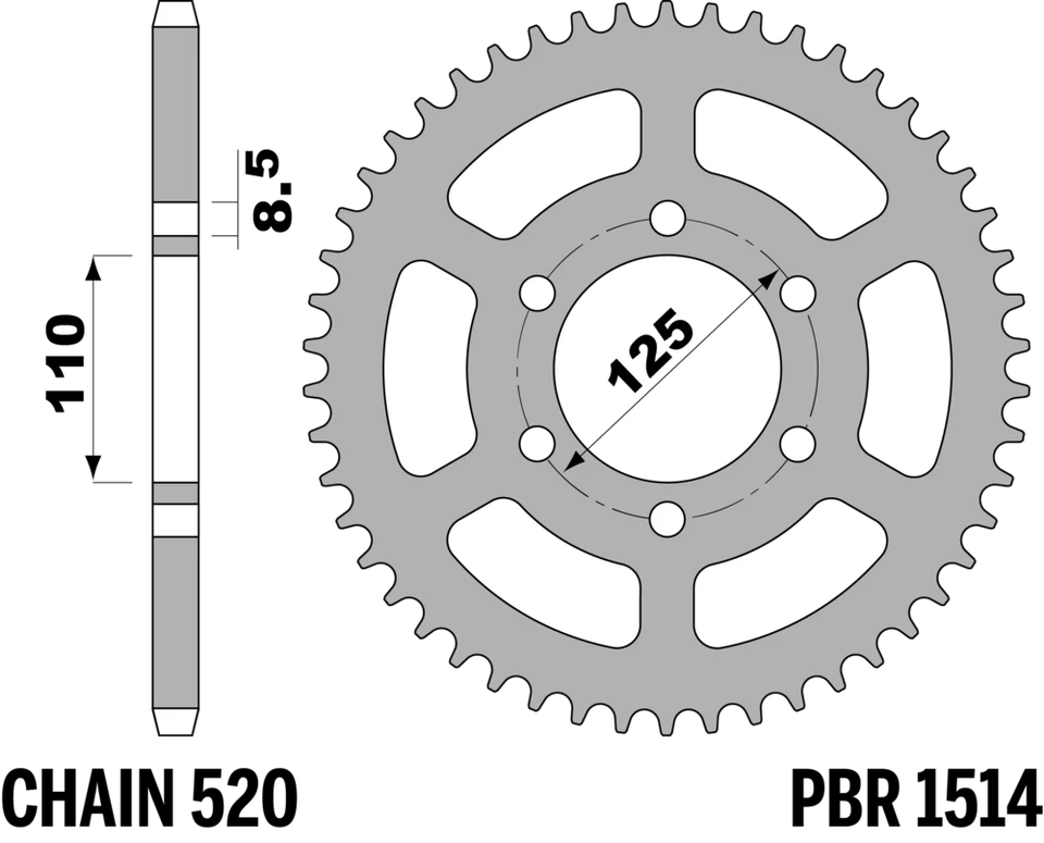 Kit de Transmisión para CAGIVA 125 FRECCIA C 12 R 1989-1992 41-14T Paso 520 114E - Imagen 4 de 4