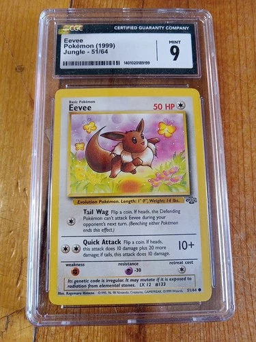 Vintage  Eevee (#51/64) Pokémon Jungle 1999 Cgc 9 Rare Pokemon