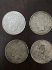 (4) Peace Dollars 1922 And A 1923 90% Silver Low Grade Can See Dates Great Deal