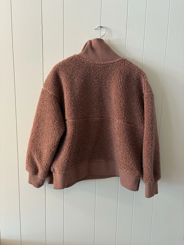 Pullover corto JOY LAB para mujer XL color rosa grueso polar media cremallera otoño acogedor R4 Foto 4 de 4