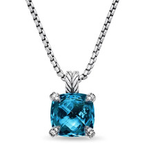 DAVID YURMAN , SS CHATELAINE HAMPTON BLUE TOPAZ DIAMOND NECKLACE