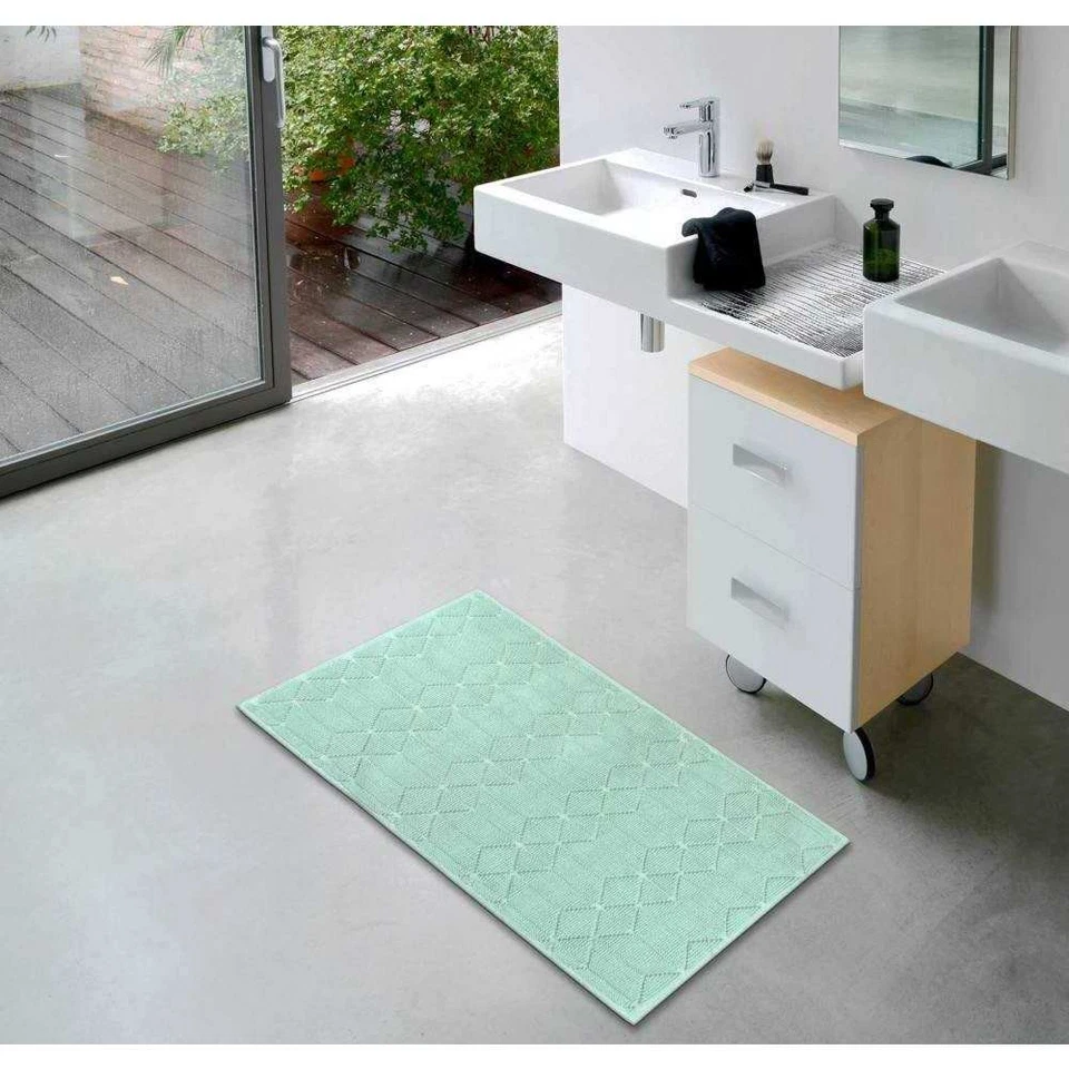 Duschvorleger Badteppich Badvorleger - etérea Frankfurt - Türkis Rosa Blau Grau - Bild 2 von 2