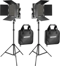 Neewer 2 Pieces Bi-color 660 LED Video Light and Stand Kit