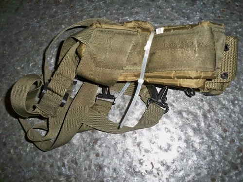 WW2 US Army Military Canvas OD Green Pistol Web Belt & Suspenders Soldier Gear