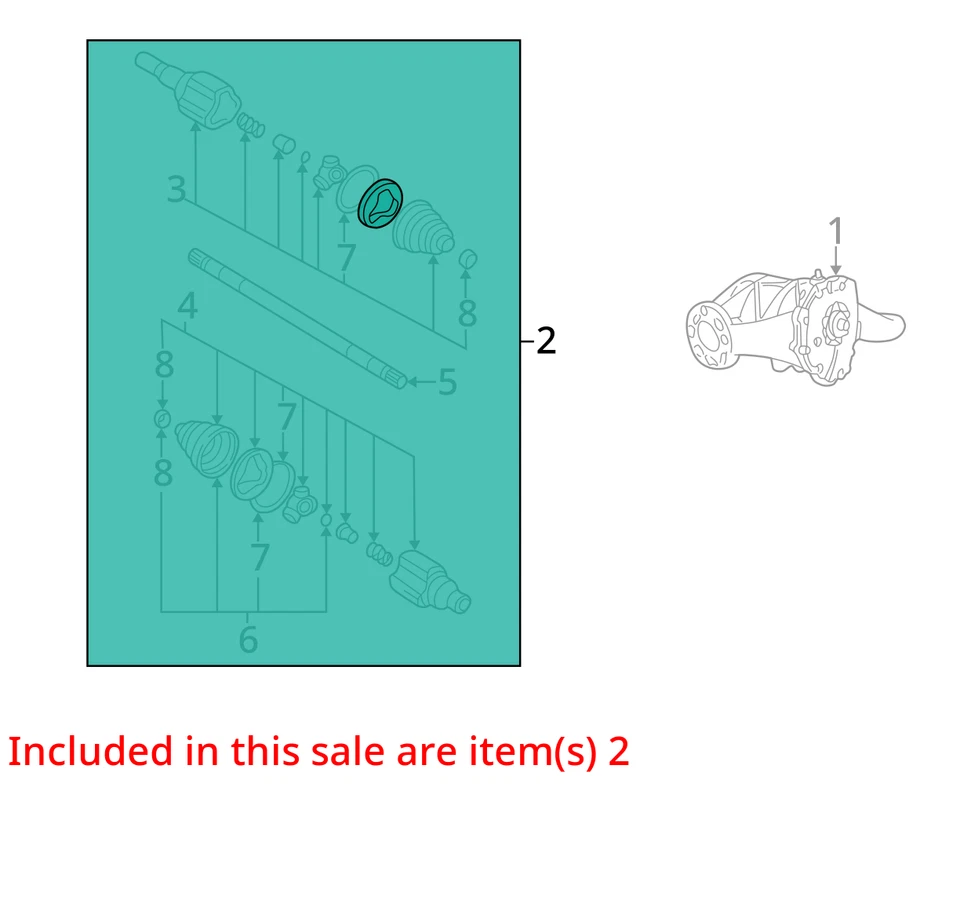 Buick Rendezvous 2002-2006 eje trasero pasajero C/v PZYL2 Foto 2 de 3