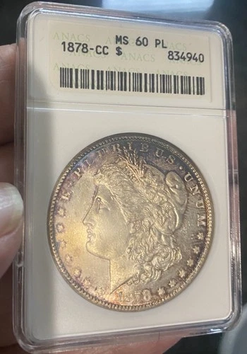 1878 CC Morgan Dollar MS60 PL Pretty Toning Proof-Like Coin