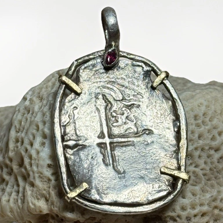 Authentic São José Shipwreck Spanish-Colonial 8-Reales Silver Cob Coin Pendant - Image 4 of 4