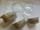 Pyrex Forest Fancies Mushroom 6 Pieces Casserole Dish Bowls 473,474,475B
