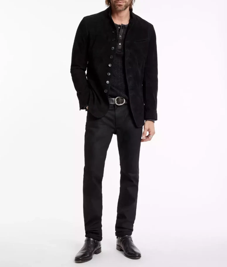 Mens Black Leather Trucker Jacket Pure Suede Custom Made Size S M L XL 2XL 3XL - Image 4 of 4