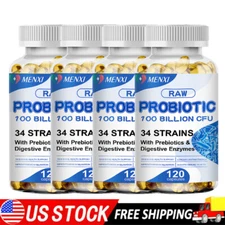 Raw Probiotics 100 Billion CFU Potency Digestive Immune Health 120 Capsules NEW