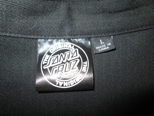 New SANTA CRUZ Skateboards Bowman Olive Green Long-Sleeve Shirt Work Top ~ L - Picture 4 of 4