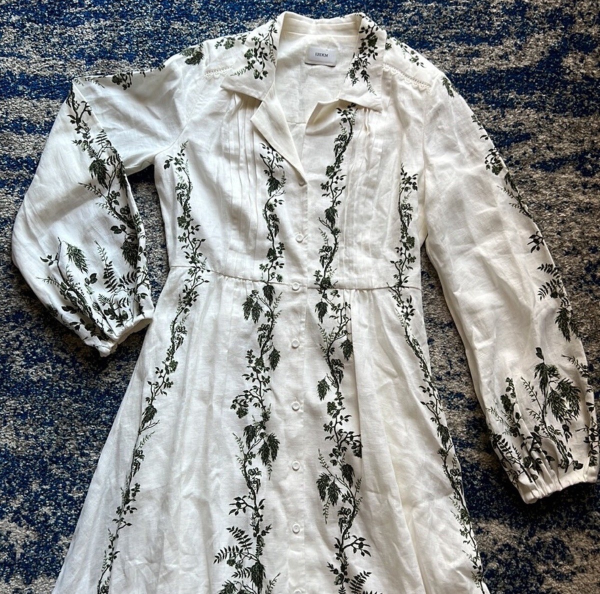 【ERDEM】コットンマキシドレス Erdem Women's White Kendrick Pintucked Floral-print Linen