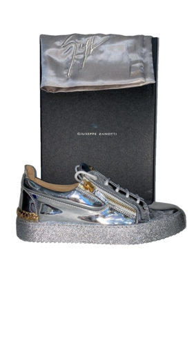 Giuseppe Zanotti Sneakers Frankie Man Size EU 42 Shiny Leather SILVER GZU2