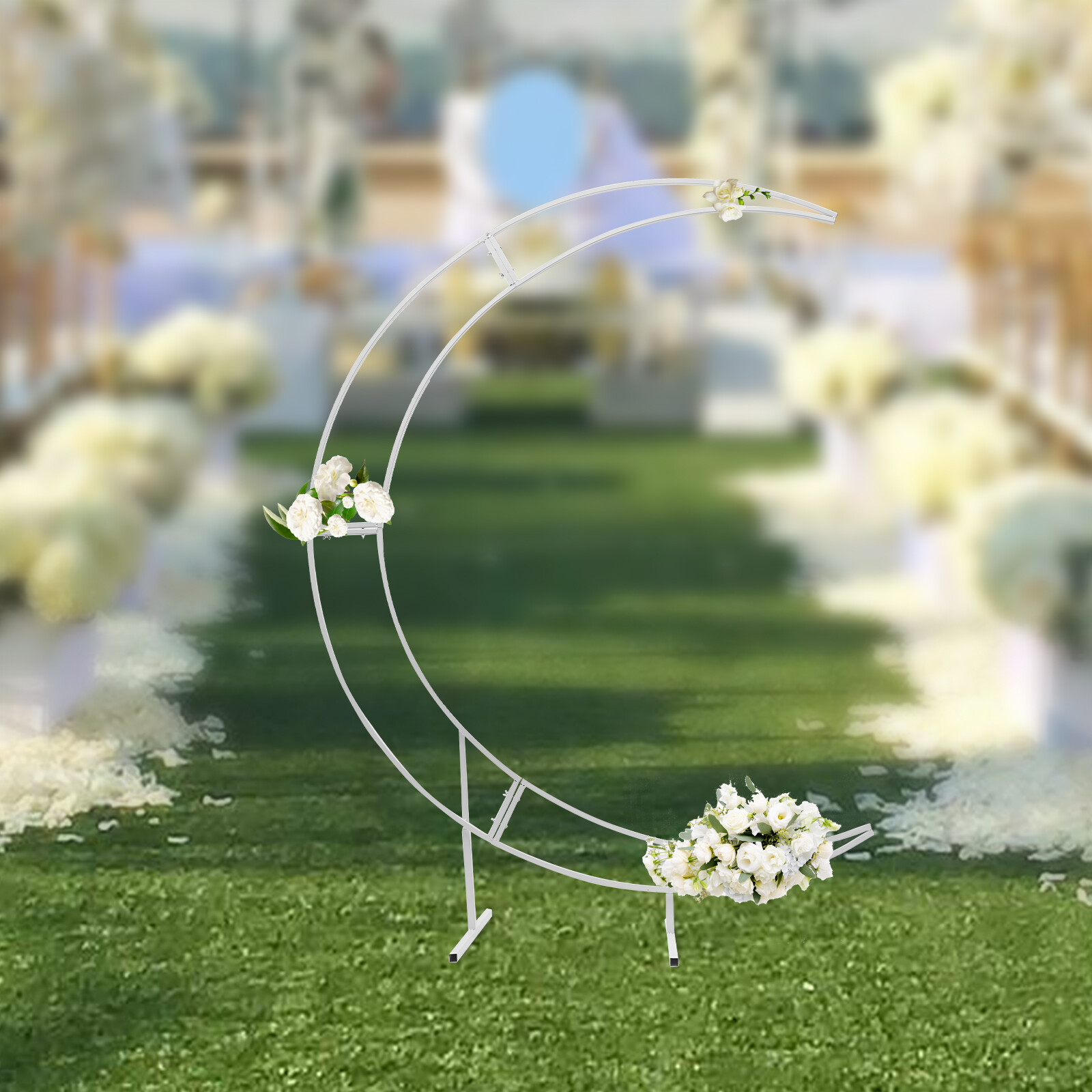 7ft Metal Arch Moon Backdrop for Large Wedding Crescent Balloon Stand