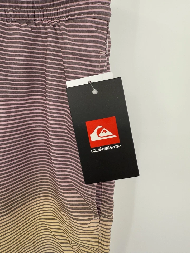 NUEVO Bañador Quiksilver Extra Grande Adulto Rayas Bolsillos Board Shorts Para Hombres XL Foto 4 de 4