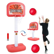 2 In 1 Basketball Set Toddler Mini Adjustable Poolside Basketball Goals